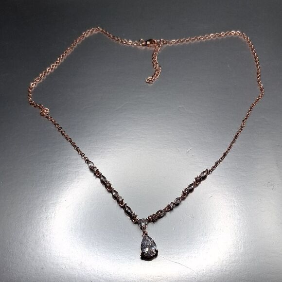 Girls Rose Gold Necklace, Bracelet, And Earrings Set - Picture 2 of 6